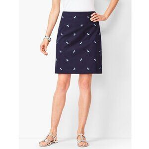 NWT Talbots Canvas Cotton A Line Embroidered Scooter Mini Skirt‎